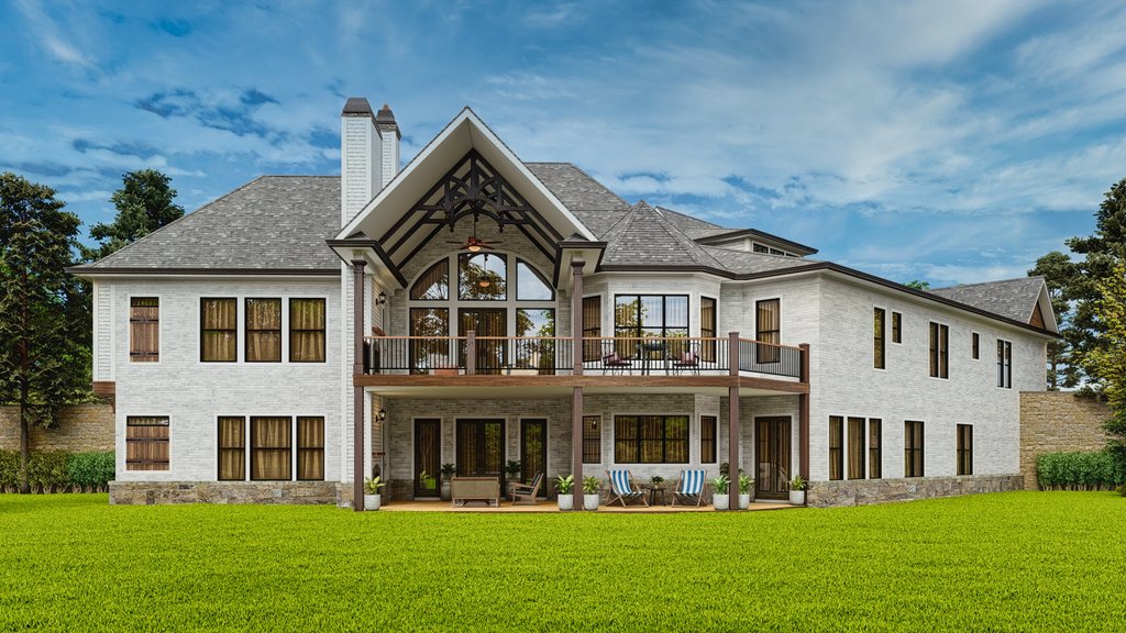 Exterior - Rear Elevation 1 for Craftsman House Plan #54-729 - 4 bed, 4 bath