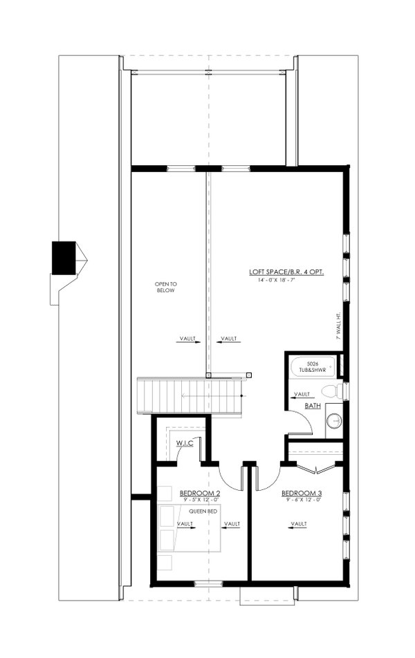 Architectural House Design - Cabin Floor Plan - Upper Floor Plan #1114-36