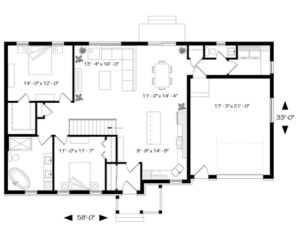 Traditional Floor Plan - Main Floor Plan #23-2302
