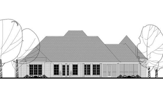 Exterior - Rear Elevation for European House Plan #430-126 - 4 bed, 4.5 bath