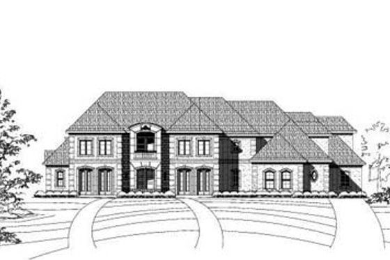 Exterior - Front Elevation for Traditional House Plan #411-138 - 5 bed, 7.5 bath