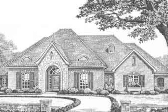 Exterior - Front Elevation for European House Plan #310-362 - 4 bed, 2.5 bath
