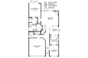 Floor Plan - Main Floor for European House Plan #424-303 - 3 bed, 2.5 bath