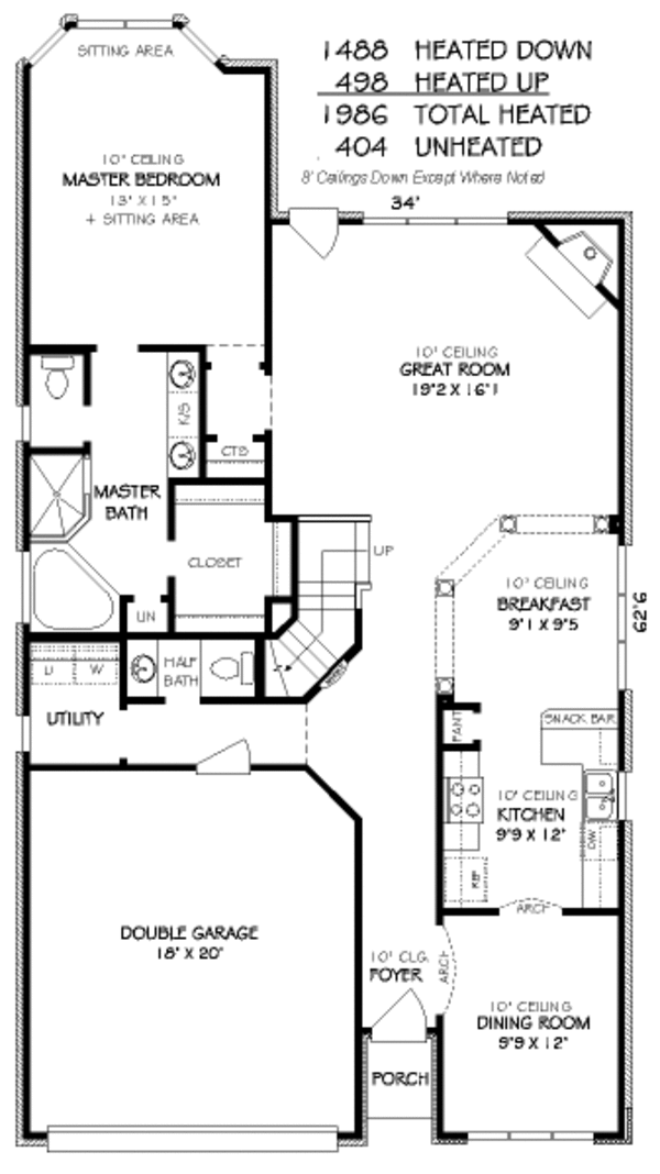 European Floor Plan - Main Floor Plan #424-303
