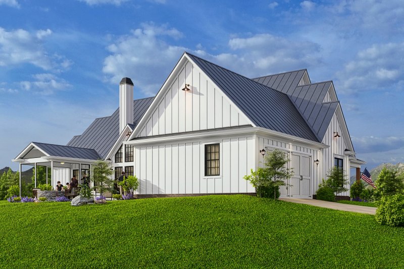 House Blueprint - Exterior - Rear Elevation 1 for Farmhouse House Plan #54-587 - 3 bed, 3.5 bath