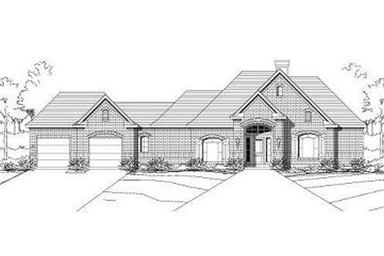 Exterior - Front Elevation for European House Plan #411-686 - 4 bed, 2.5 bath
