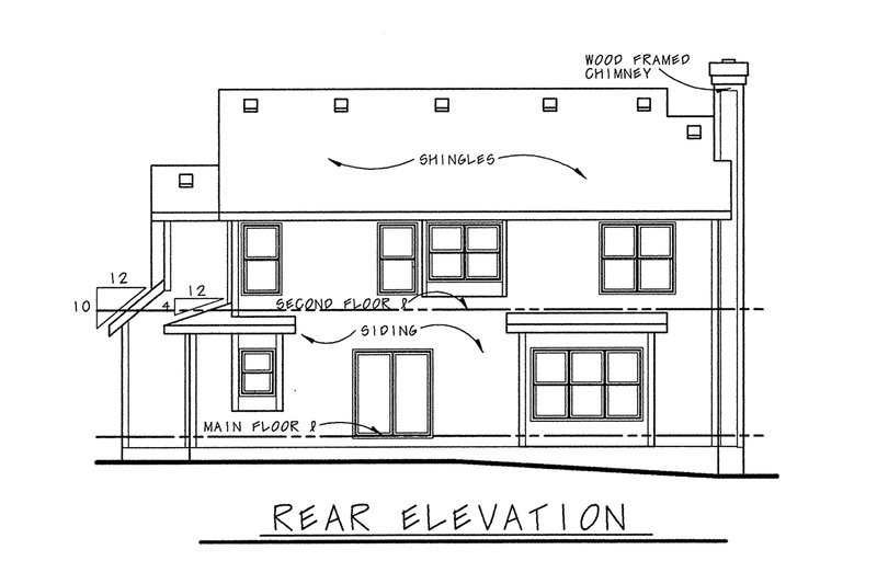 Home Plan - Exterior - Rear Elevation for Craftsman House Plan #20-2220 - 3 bed, 2.5 bath