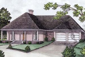 Southern Exterior - Front Elevation Plan #16-144