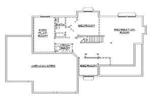 Floor Plan - Lower Floor for Country House Plan #5-385 - 5 bed, 3.5 bath