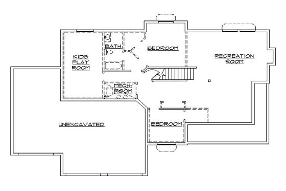 Floor Plan - Lower Floor for Country House Plan #5-385 - 5 bed, 3.5 bath