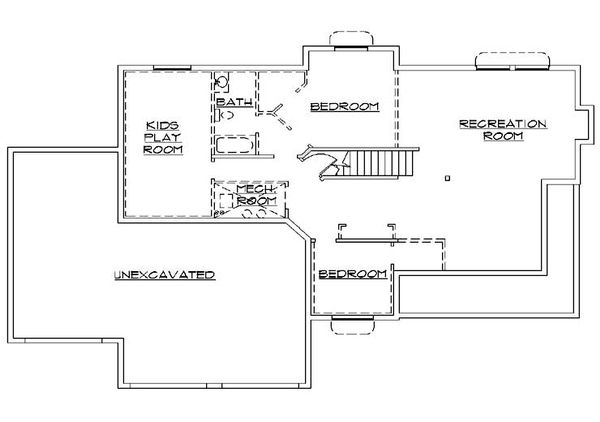 Dream House Plan - Country Floor Plan - Lower Floor Plan #5-385
