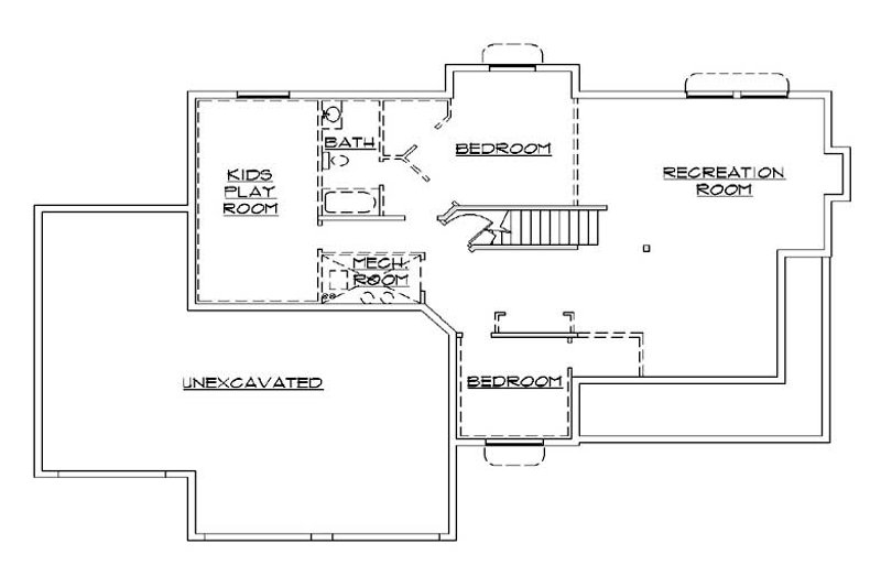 Dream House Plan - Floor Plan - Lower Floor for Country House Plan #5-385 - 5 bed, 3.5 bath