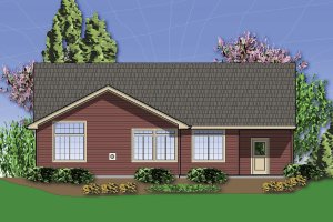 Exterior - Rear Elevation for Craftsman House Plan #48-414 - 3 bed, 2 bath