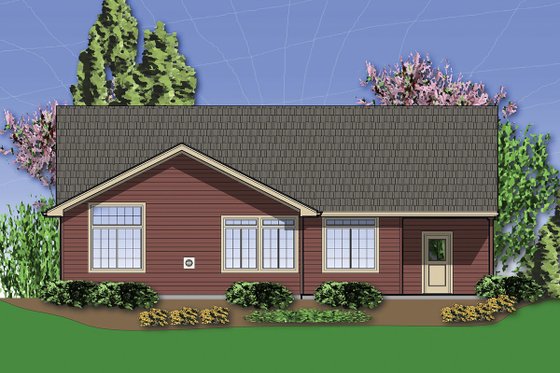 Exterior - Rear Elevation for Craftsman House Plan #48-414 - 3 bed, 2 bath