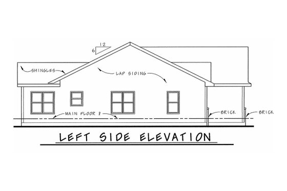 Exterior - Other Elevation 1 for Traditional House Plan #20-1519 - 3 bed, 2 bath
