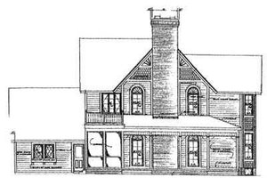Exterior - Rear Elevation for Farmhouse House Plan #72-186 - 5 bed, 3.5 bath