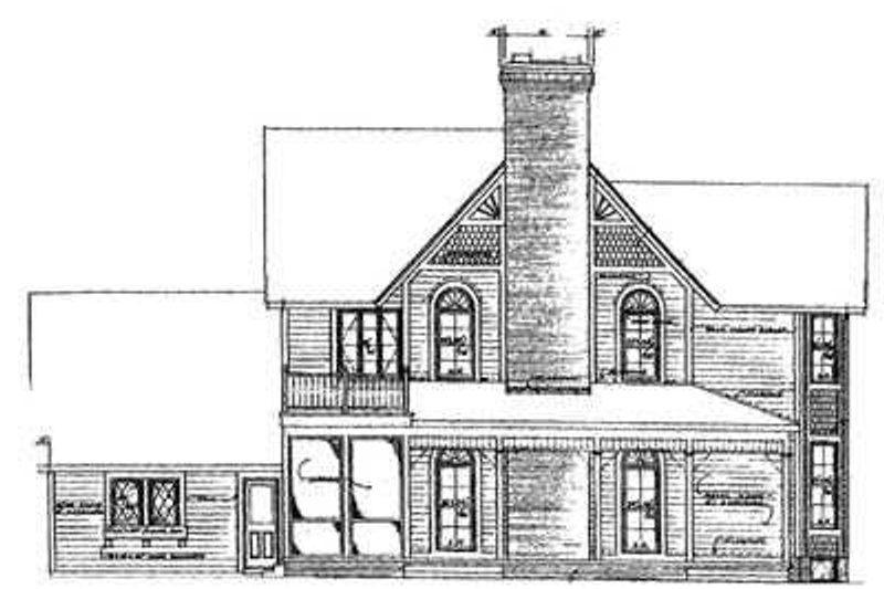 Home Plan - Exterior - Rear Elevation for Farmhouse House Plan #72-186 - 5 bed, 3.5 bath