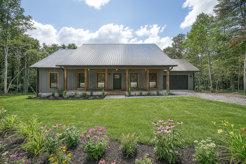 Country Style House Plan - 3 Beds 2 Baths 1629 Sq/Ft Plan #44-256 Exterior