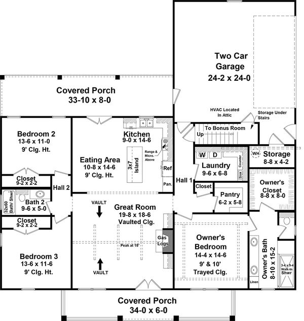 Architectural House Design - Farmhouse Floor Plan - Main Floor Plan #21-461