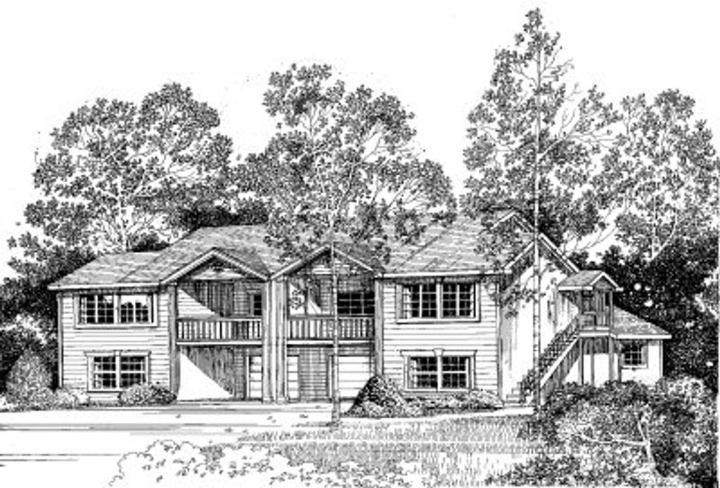 Exterior - Front Elevation 2 for Traditional House Plan #303-126 - 2 bed, 2 bath