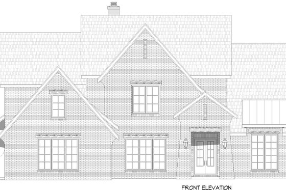 Exterior - Front Elevation 3 for Colonial House Plan #932-1147 - 4 bed, 4.5 bath