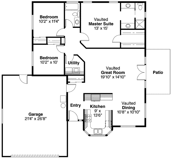 House Design - Traditional Floor Plan - Main Floor Plan #124-414