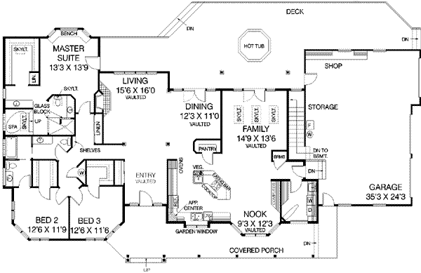 Ranch Floor Plan - Main Floor Plan #60-238
