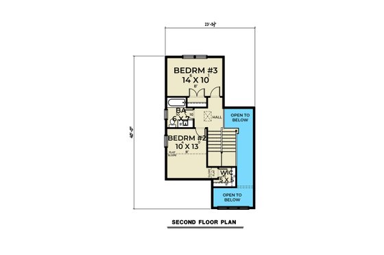 Floor Plan - Upper Floor for Farmhouse House Plan #1070-171 - 3 bed, 2.5 bath