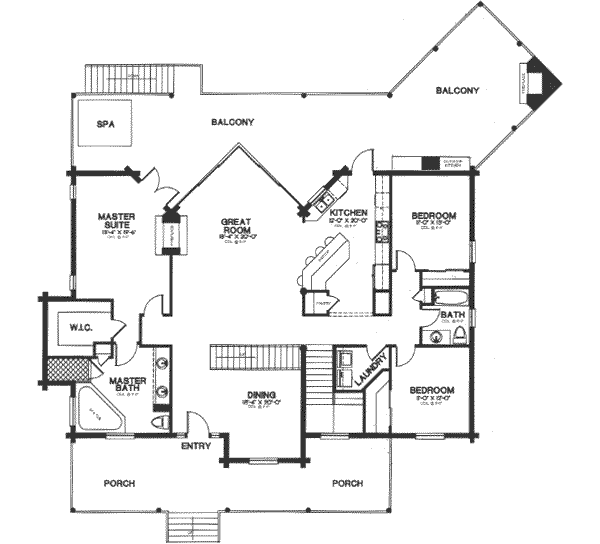 Log Floor Plan - Main Floor Plan #115-161
