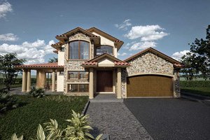 Mediterranean Exterior - Front Elevation Plan #1101-31