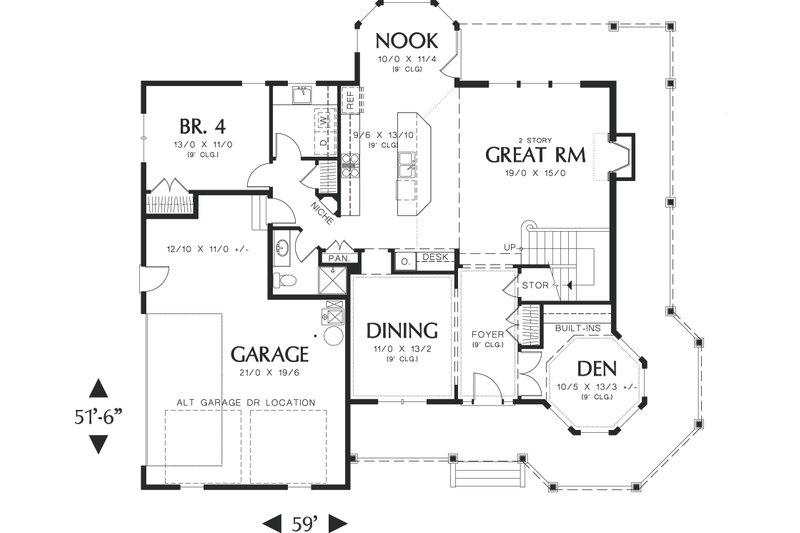 House Plan Design - Floor Plan - Main Floor for Victorian House Plan #48-108 - 4 bed, 3 bath