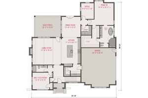 Floor Plan - Main Floor for Tudor House Plan #1079-7 - 5 bed, 4 bath