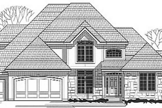 Exterior - Front Elevation for Traditional House Plan #67-701 - 4 bed, 3 bath