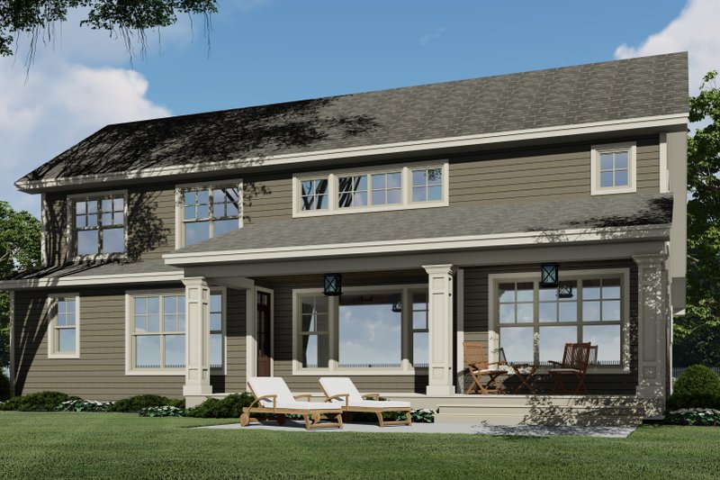 Home Plan - Exterior - Rear Elevation 1 for Traditional House Plan #51-1206 - 4 bed, 3.5 bath