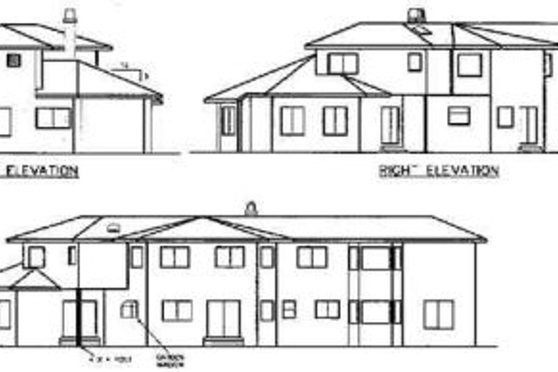 Home Plan - Exterior - Rear Elevation for Mediterranean House Plan #60-529 - 4 bed, 3.5 bath