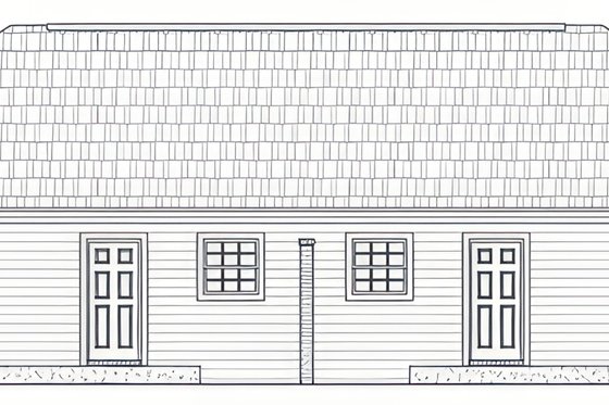 Exterior - Rear Elevation for Country House Plan #21-634 - 2 bed, 2 bath