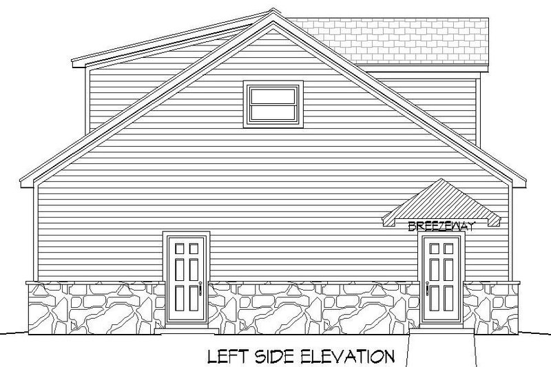 Home Plan - Exterior - Other Elevation for Country House Plan #932-152, 1 bath