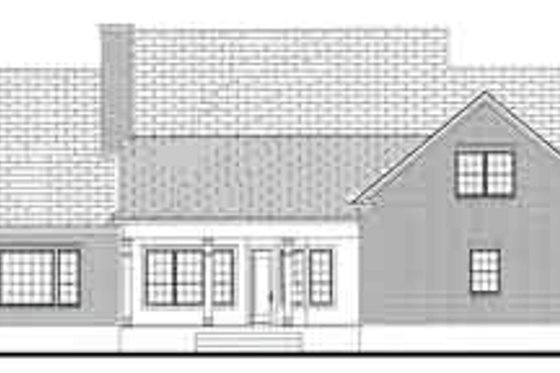 Exterior - Rear Elevation for Southern House Plan #406-121 - 3 bed, 2 bath