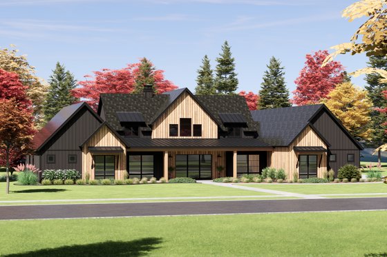Exterior - Front Elevation 3 for Farmhouse House Plan #1096-30 - 4 bed, 4.5 bath