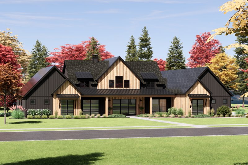 House Plan Design - Exterior - Front Elevation 3 for Farmhouse House Plan #1096-30 - 4 bed, 4.5 bath