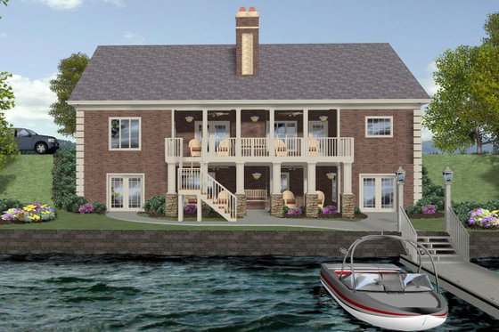 Exterior - Rear Elevation for Craftsman House Plan #56-719 - 4 bed, 4.5 bath
