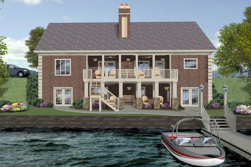 House Blueprint - Exterior - Rear Elevation for Craftsman House Plan #56-719 - 4 bed, 4.5 bath