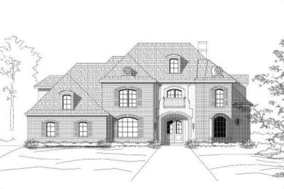 Exterior - Front Elevation for European House Plan #411-246 - 4 bed, 4 bath