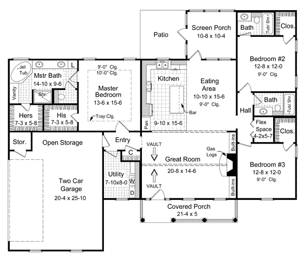 House Plan Design - Traditional Floor Plan - Main Floor Plan #21-147