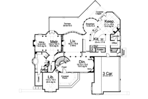 Floor Plan - Main Floor for European House Plan #119-182 - 4 bed, 4.5 bath