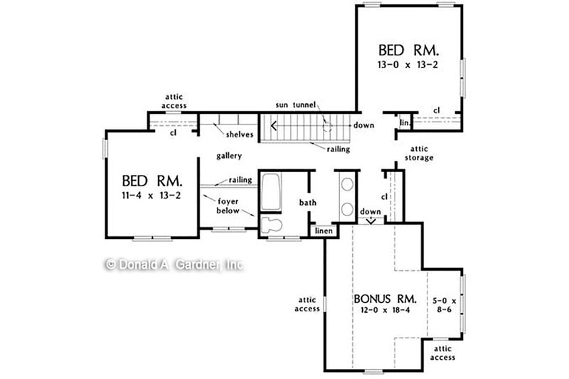 Home Plan - Floor Plan - Upper Floor for Craftsman House Plan #929-1082 - 3 bed, 2.5 bath