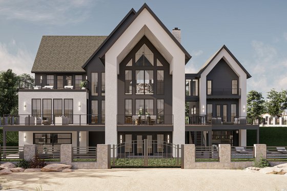 Exterior - Rear Elevation for Modern House Plan #455-528 - 4 bed, 4.5 bath