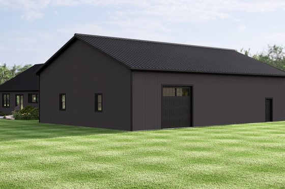 Exterior - Rear Elevation 1 for Barndominium House Plan #1064-420 - 3 bed, 3 bath