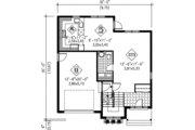 European Style House Plan - 3 Beds 1.5 Baths 1608 Sq/Ft Plan #25-239 