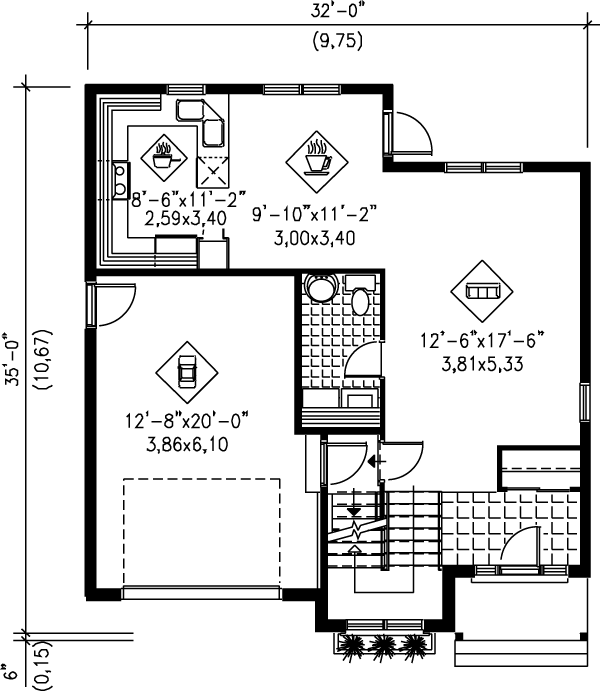 Home Plan - European Floor Plan - Main Floor Plan #25-239